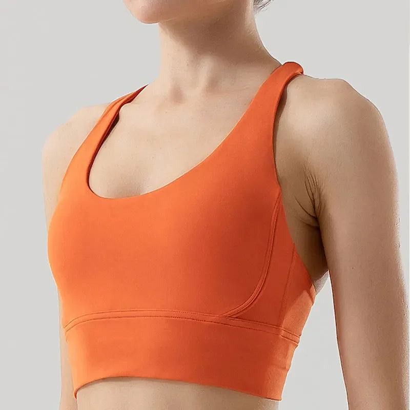 Sujetador deportivo de fitness para mujer, push-up, sin aros, acolchado, con tiras cruzadas, para correr, gimnasio, entrenamiento, yoga, top corto de ropa interior