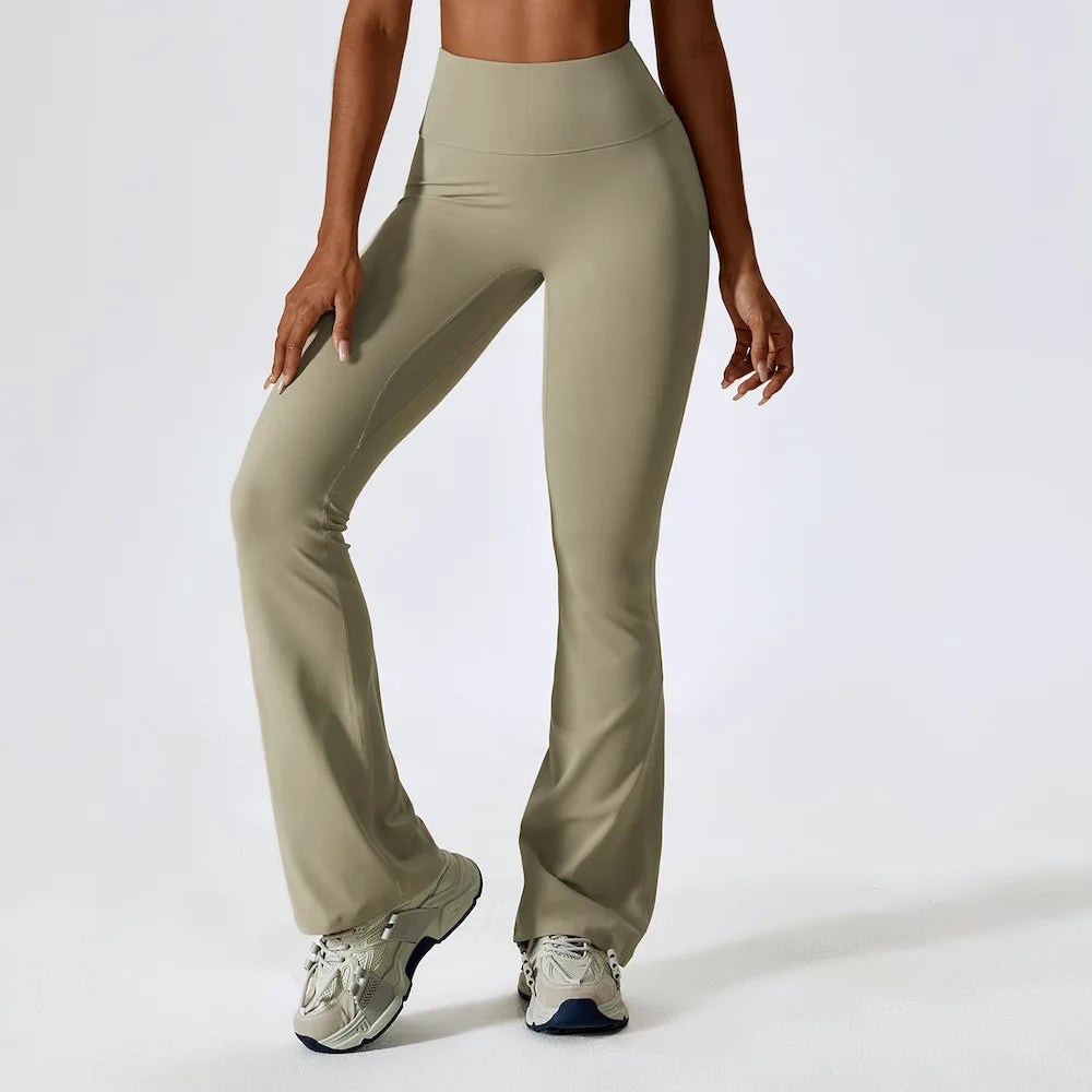 Pantalones de yoga acampanados para mujer, de cintura alta, pierna ancha, para gimnasio, entrenamiento, fitness, deportes, pantalones acampanados, pantalones de baile latino