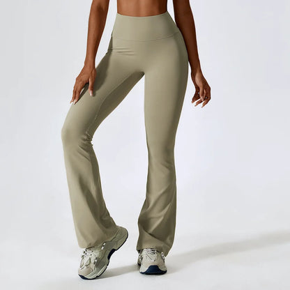 Pantalones de yoga acampanados para mujer, de cintura alta, pierna ancha, para gimnasio, entrenamiento, fitness, deportes, pantalones acampanados, pantalones de baile latino