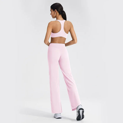 Conjunto de ropa de yoga para mujer - Ropa deportiva para gimnasio, correr, descansar y entrenar, traje elástico de fitness, conjunto atlético de dos piezas