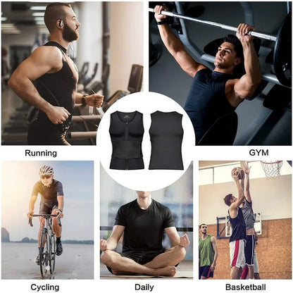 Chaleco Adelgazante de Neopreno para Hombre - Entrenador de Cintura de Alta Intensidad con Soporte Abdominal para Gimnasio y Modelado Corporal
