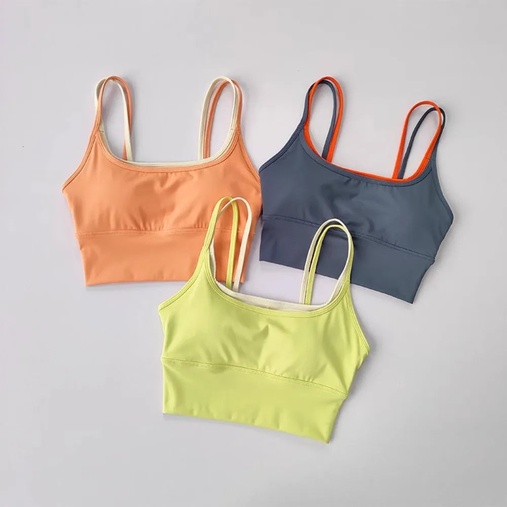 Sujetador deportivo racerback de mujer con efecto "Nude-Feel" – Chaleco de yoga antisacudidas y antideslizante – Top de fitness para correr, yoga y entrenamientos de gimnasio
