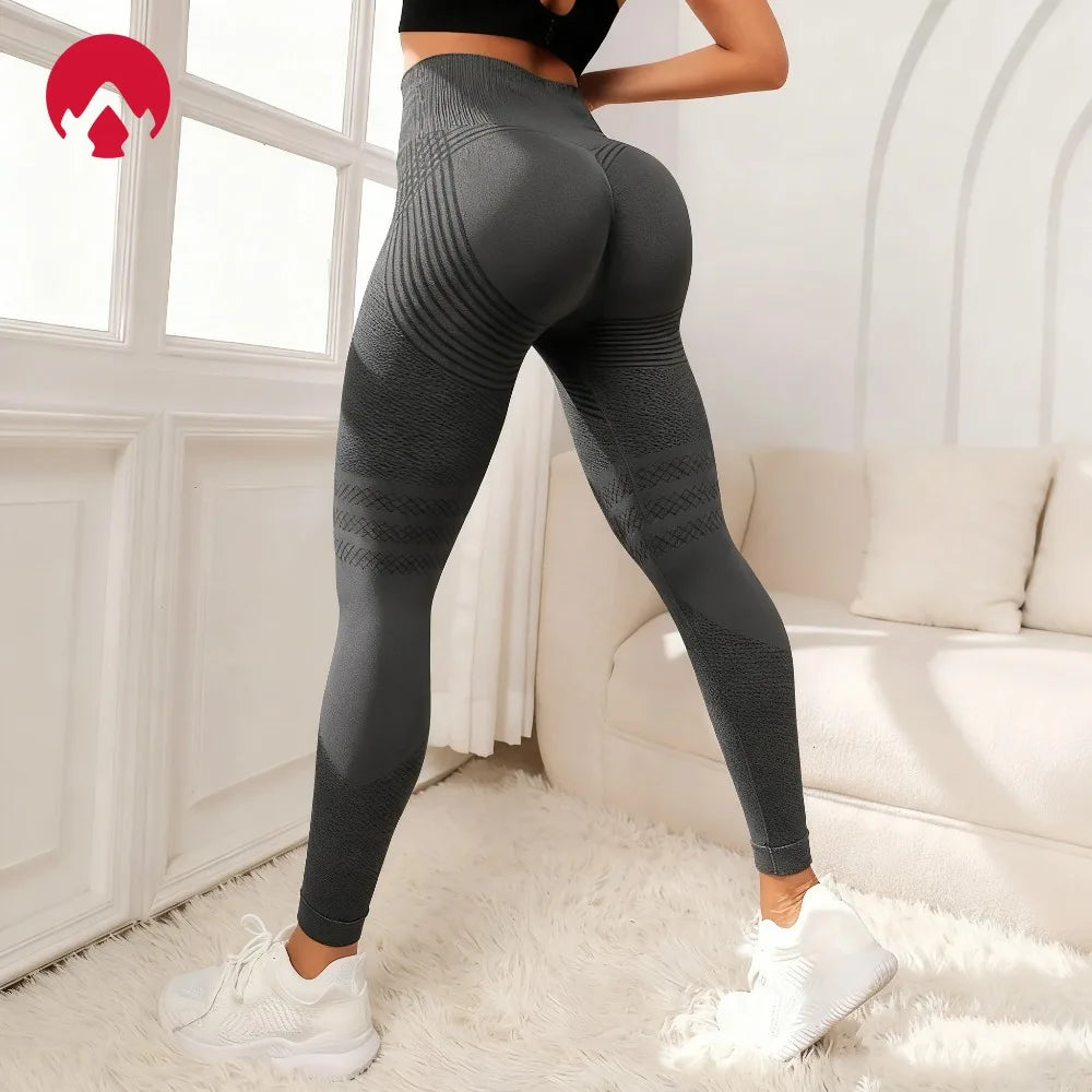 Mallas de gimnasio sin costuras para mujer, pantalones de yoga deportivos, mallas elásticas de cintura alta, mallas de fitness, ropa deportiva