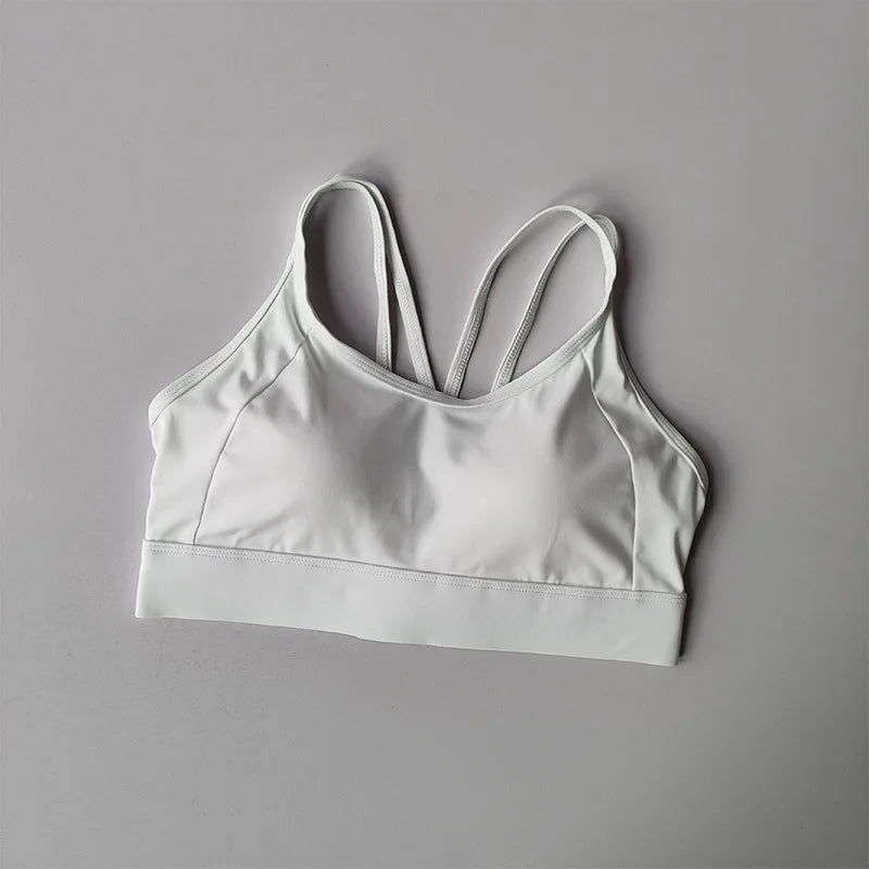 Women's High Support Sports Bra Integrated Fixed Shockproof Fitness Bra Running Yoga Workout Slim Back Yoga Tank Top Activewear