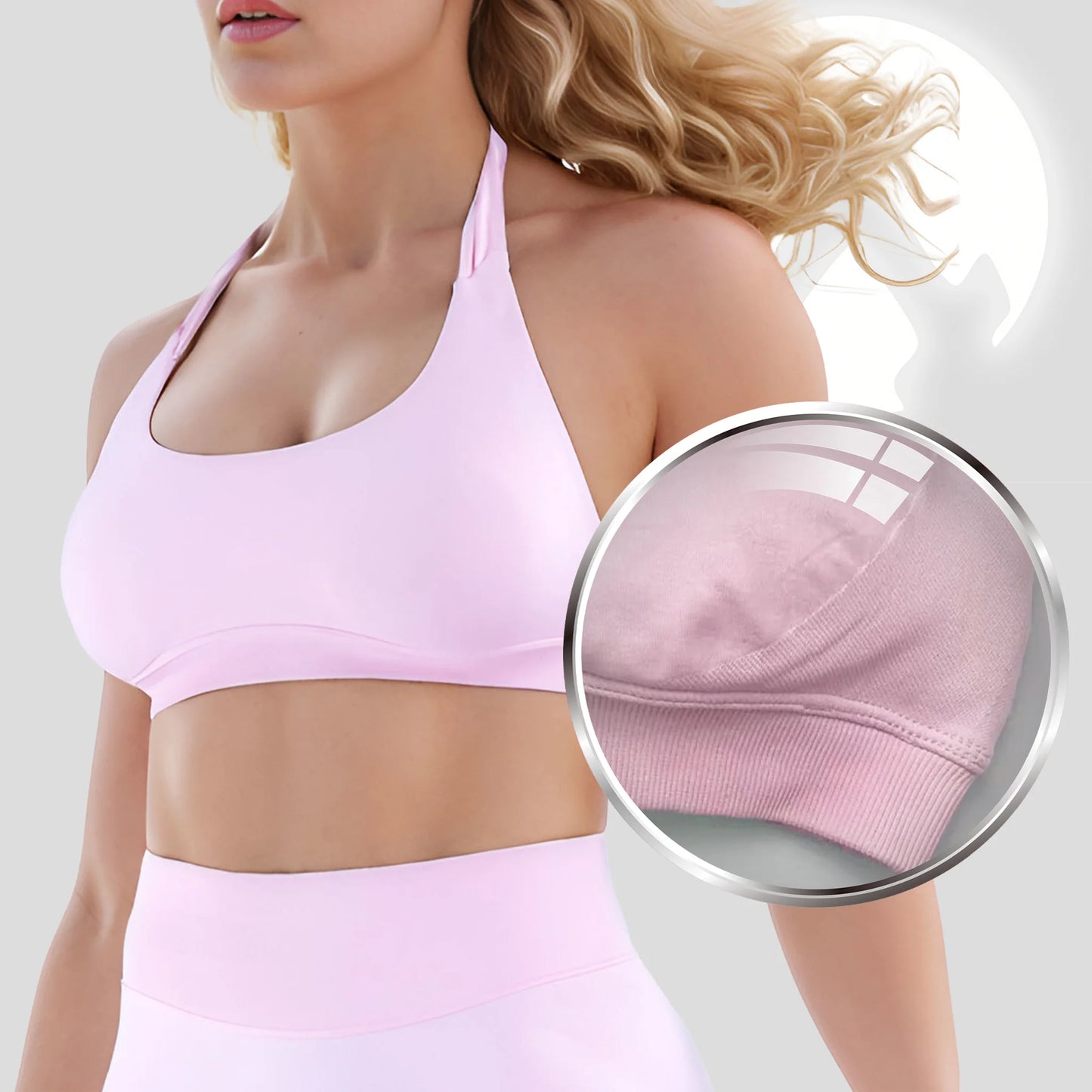 Sujetador deportivo halter sin costuras para mujer, con espalda abierta, a prueba de golpes, elástico, top de yoga para gimnasio, correr, fitness y uso diario casual