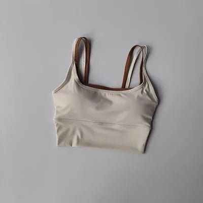 Sujetador deportivo racerback de mujer con efecto "Nude-Feel" – Chaleco de yoga antisacudidas y antideslizante – Top de fitness para correr, yoga y entrenamientos de gimnasio