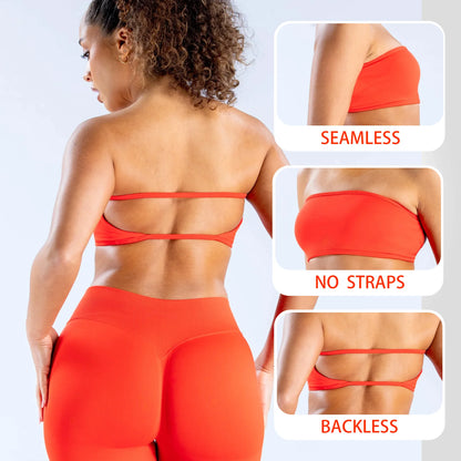 Wireless Seamless Sports Bra with Removable Pads Yoga Running Gym Athletic Tank Top Breathable Activewear for Fitness Workout