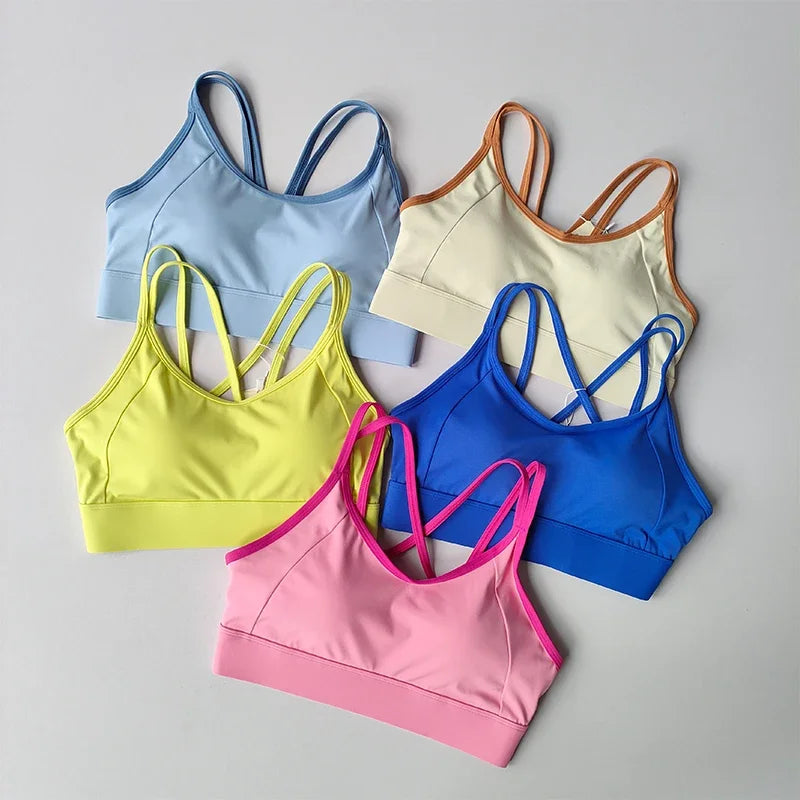 Sujetador deportivo para mujer, top push-up de fitness, fijo con almohadilla, sujetador de yoga, ropa interior, tops deportivos, sujetadores para actividades, chaleco para correr, ropa de gimnasio
