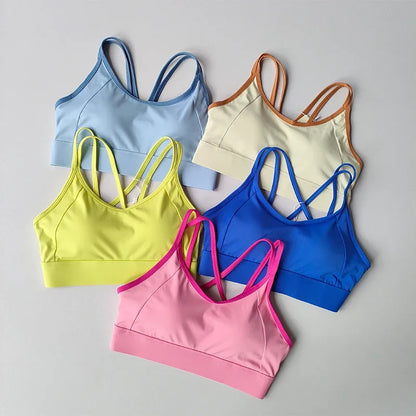 Sujetador deportivo para mujer, top push-up de fitness, fijo con almohadilla, sujetador de yoga, ropa interior, tops deportivos, sujetadores para actividades, chaleco para correr, ropa de gimnasio