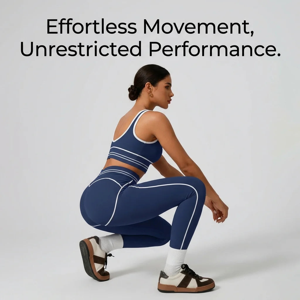 Conjunto de yoga sin costuras para mujer - Sujetador deportivo y leggings de cintura alta, ropa deportiva para gimnasio, entrenamiento, fitness, ejercicio, elástico, conjunto atlético