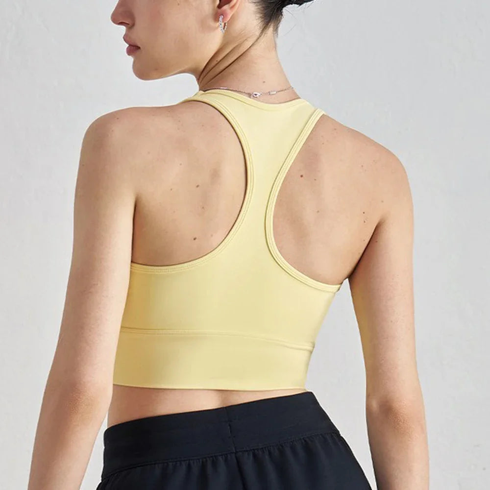 Sujetador deportivo racerback para mujer con almohadillas para el pecho – Top de yoga acolchado, sujetador de fitness – Ropa deportiva para yoga y entrenamiento