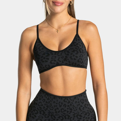 Women's Leopard Print High-Impact Sports Bra Top for Outdoor Running Gym Workout Fitness Active Wear Shock Absorption