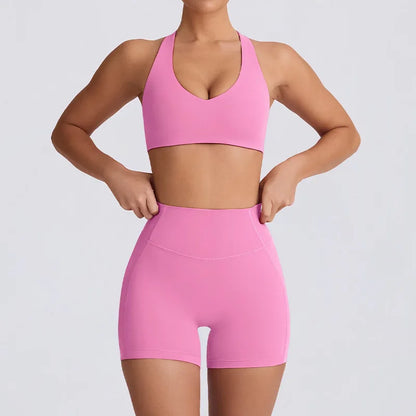 Women's Seamless Yoga Outfit Set Sports Bra Camisole Pants for Outdoor Fitness Gym Workout High Waist Tummy Control Active Women