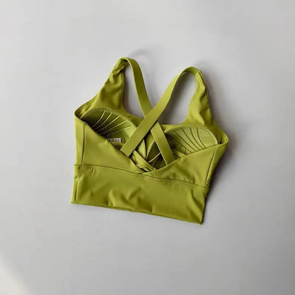 Women's High-Strength Sports Bra Mid-Length Vest – Fixed Chest Pad Beautiful Back Activewear for Fitness Yoga & Running Workouts