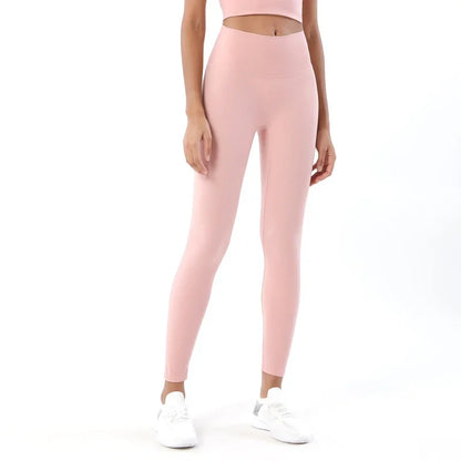 Pantalones de yoga de licra, leggings de gimnasio para mujer, mallas suaves de fitness, cintura alta elástica, transpirables, sin línea en T, pantalones deportivos
