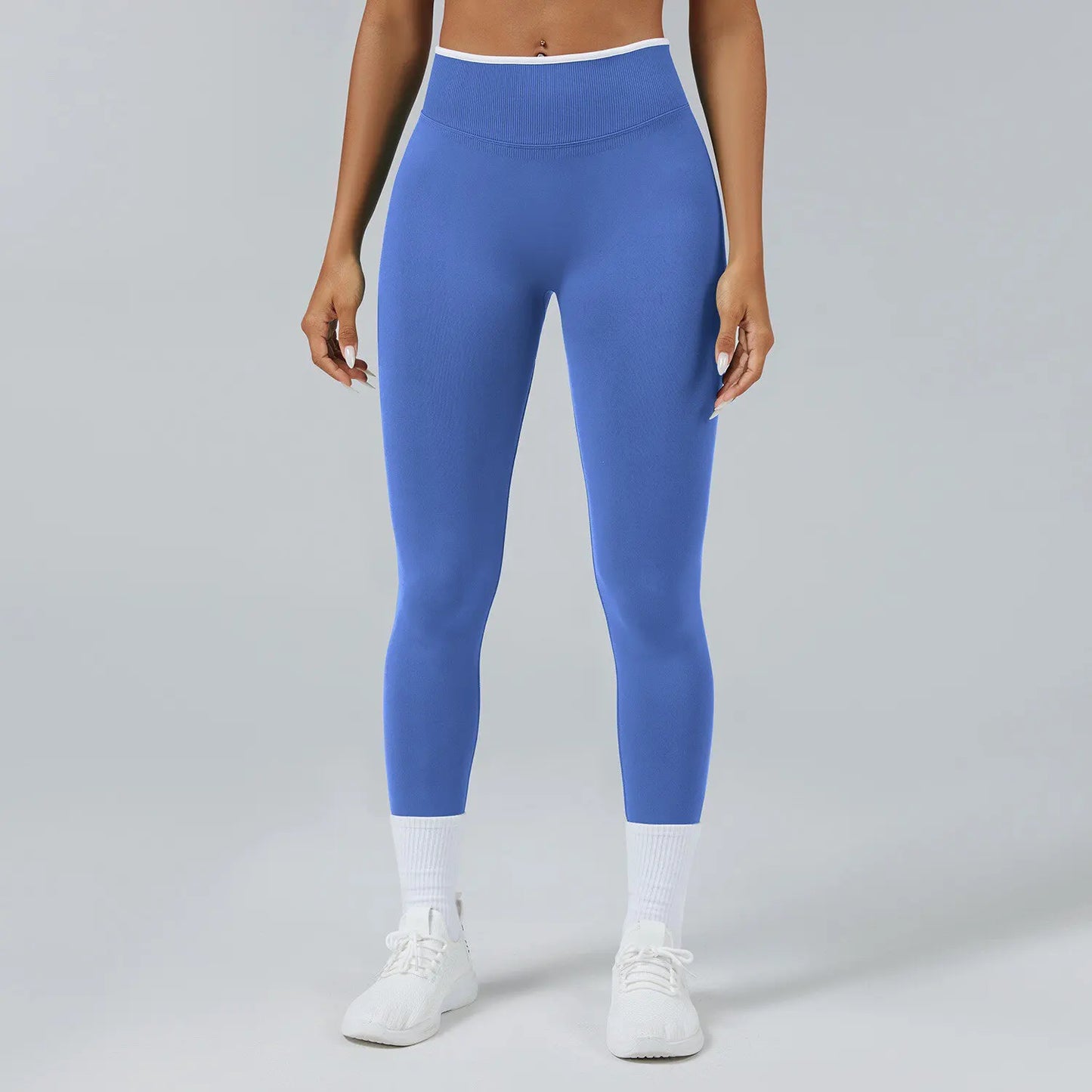 Pantalones ceñidos de punto sin costuras de talle alto con realce de cadera, leggings elásticos para yoga, correr, gimnasio al aire libre, mallas de ejercicio