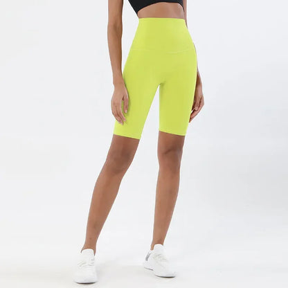 Pantalones cortos deportivos para mujer, cintura alta, yoga, ajuste entallado, levantamiento de glúteos, gimnasio, correr, alta elasticidad, ciclista, cintura alta, entrenamiento, gimnasio.