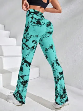 Tie Dye Yoga Pants for Women, High Waist Flare Leg Yoga Leggings with Butt Lift, Stretchy Workout Pants for Fitness Gym