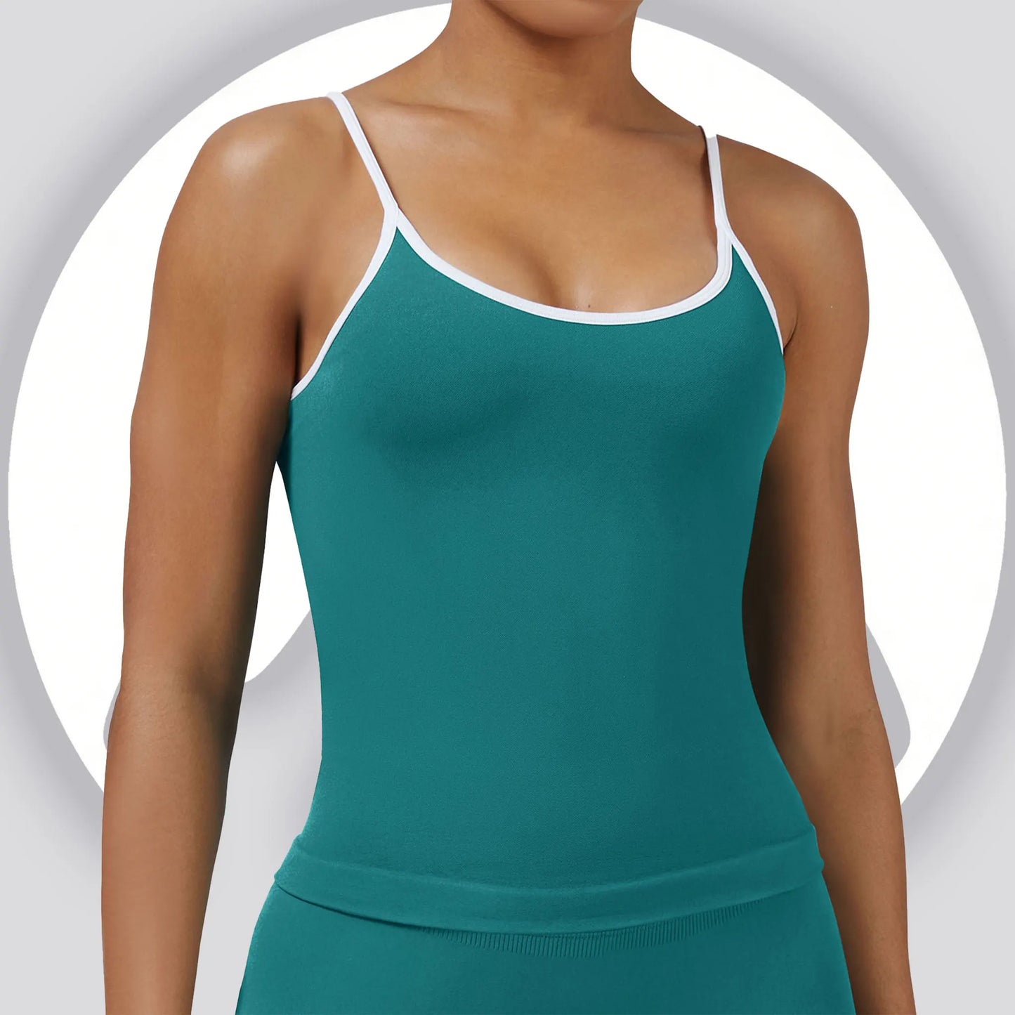 Women's Seamless Backless Color Block Slim Fit Yoga Tank Top, Workout Activewear for Gym Fitness Sports Daily Wear