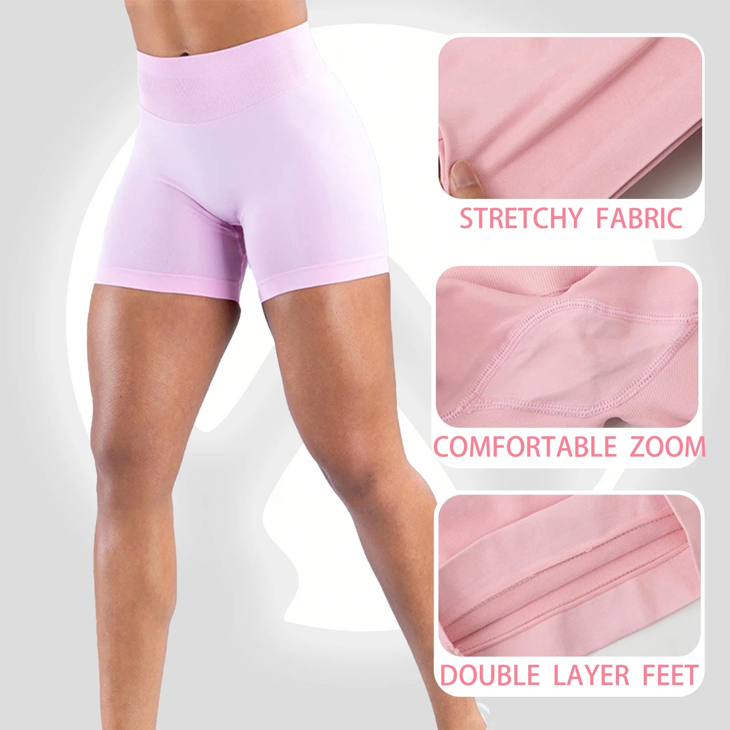Pantalones cortos de yoga sin costuras de cintura alta para mujer, levantamiento de cadera, transpirables, elásticos, deportivos para correr al aire libre, fitness, entrenamiento diario