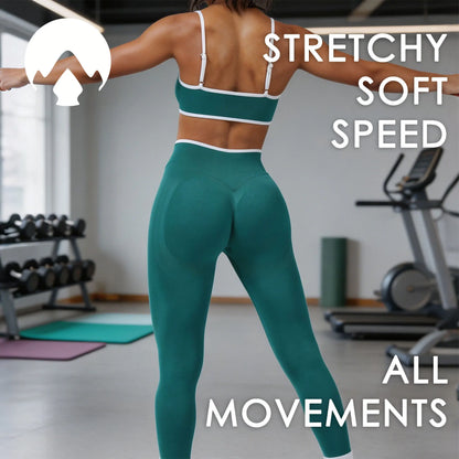 Pantalones ceñidos de punto sin costuras de talle alto con realce de cadera, leggings elásticos para yoga, correr, gimnasio al aire libre, mallas de ejercicio