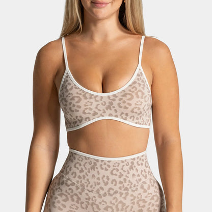 Sujetador deportivo de leopardo para mujer, alta sujeción, a prueba de golpes, para fitness al aire libre, top activo, ropa interior atlética para mujer, ropa de ejercicio