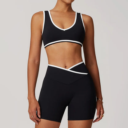 Conjunto de yoga para mujer de 2 piezas - Leggings de cintura alta y sujetador deportivo, conjuntos de entrenamiento para fitness, chándal de gimnasio, ropa deportiva atlética
