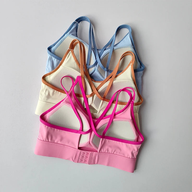 Sujetador deportivo para mujer, top push-up de fitness, fijo con almohadilla, sujetador de yoga, ropa interior, tops deportivos, sujetadores para actividades, chaleco para correr, ropa de gimnasio
