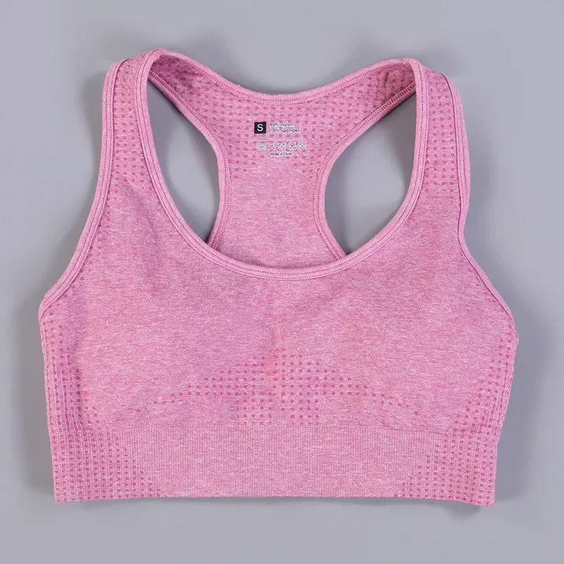 Sujetador deportivo acolchado para mujer – Camiseta sin mangas sin costuras con relleno extraíble – Soporte alto para gimnasio, yoga y running Ropa interior deportiva