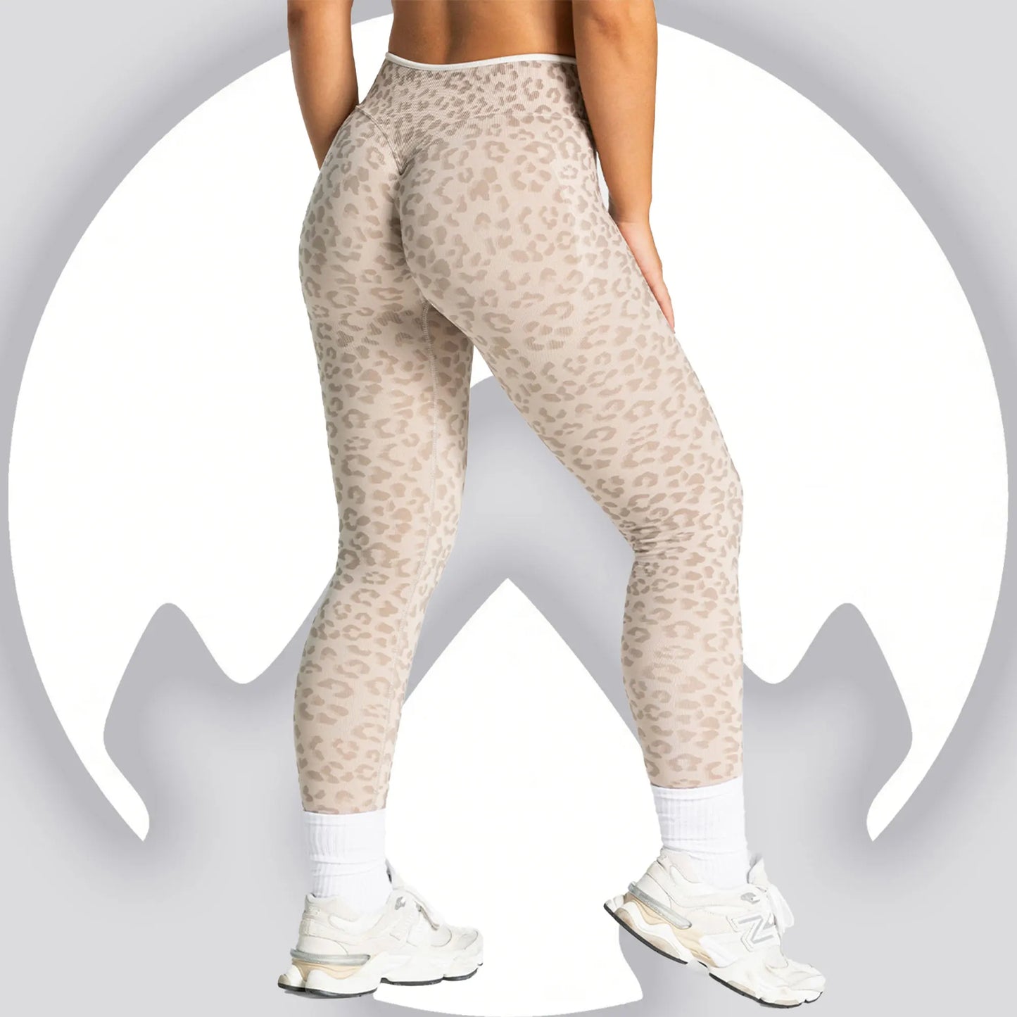 Leggings de yoga sin costuras con estampado de leopardo, control de abdomen de cintura alta, levantamiento de glúteos para actividades de fitness al aire libre, ejercicio y entrenamiento