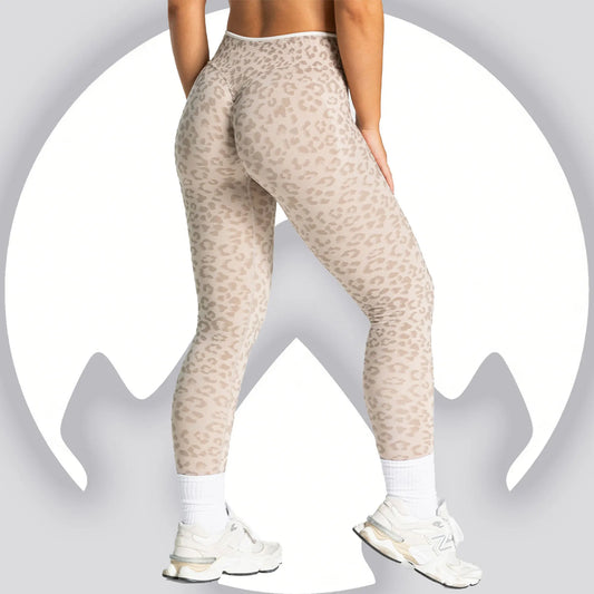 Leopard Print Seamless Yoga Leggings, High-Waist Tummy Control Butt Lifting for Outdoor Fitness, Workout & Training Activities