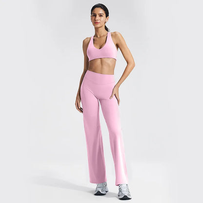 Conjunto de ropa de yoga para mujer - Ropa deportiva para gimnasio, correr, descansar y entrenar, traje elástico de fitness, conjunto atlético de dos piezas