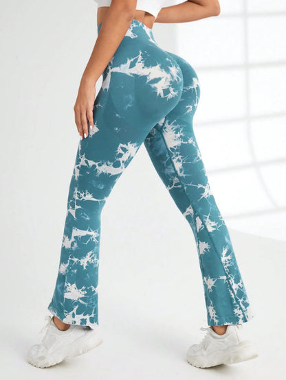 Tie Dye Yoga Pants for Women, High Waist Flare Leg Yoga Leggings with Butt Lift, Stretchy Workout Pants for Fitness Gym