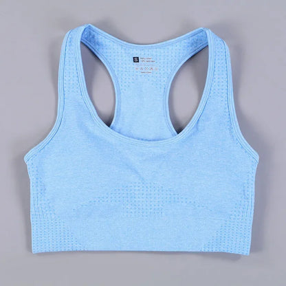 Sujetador deportivo acolchado para mujer – Camiseta sin mangas sin costuras con relleno extraíble – Soporte alto para gimnasio, yoga y running Ropa interior deportiva