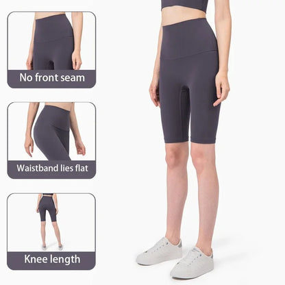 Pantalones cortos deportivos para mujer, cintura alta, yoga, ajuste entallado, levantamiento de glúteos, gimnasio, correr, alta elasticidad, ciclista, cintura alta, entrenamiento, gimnasio.