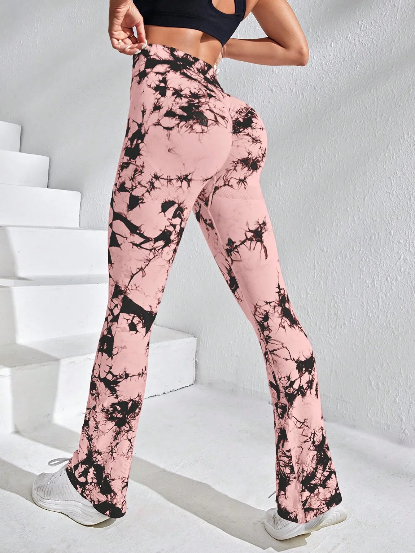 Tie Dye Yoga Pants for Women, High Waist Flare Leg Yoga Leggings with Butt Lift, Stretchy Workout Pants for Fitness Gym