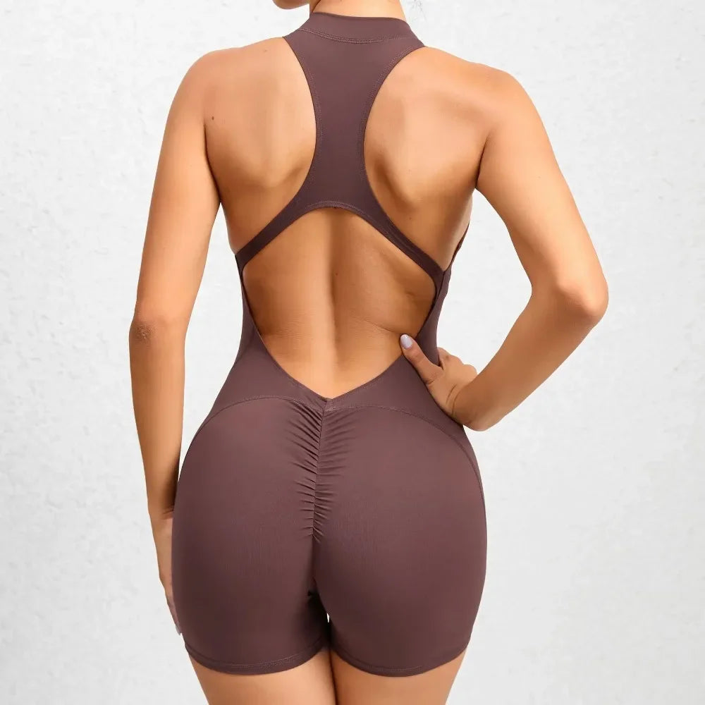 Short Sports Jumpsuit Sleeveless Gym Set Women Yoga Clothes Rompers Workout One-piece Suit Female Outdoor Bodysuits