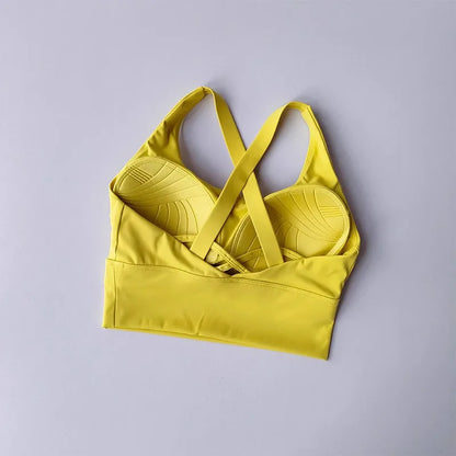 Women's High-Strength Sports Bra Mid-Length Vest – Fixed Chest Pad Beautiful Back Activewear for Fitness Yoga & Running Workouts