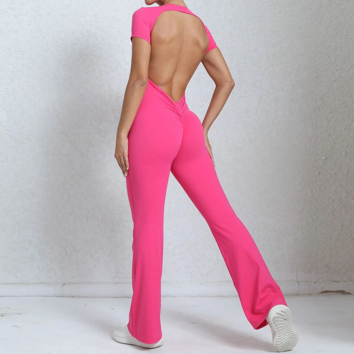 Mameluco de yoga de manga larga para mujer, elástico, pantalones acampanados, traje de gimnasio, conjunto de entrenamiento, ropa deportiva para mujer
