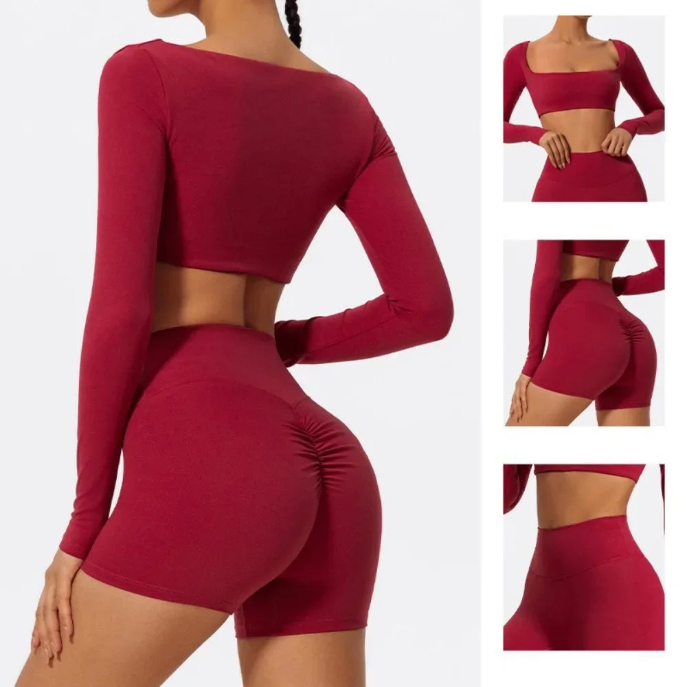 Conjunto de 2 piezas de yoga y running cepillado para mujer, sujetador deportivo y leggings para gimnasio, fitness al aire libre, traje de entrenamiento elástico y transpirable
