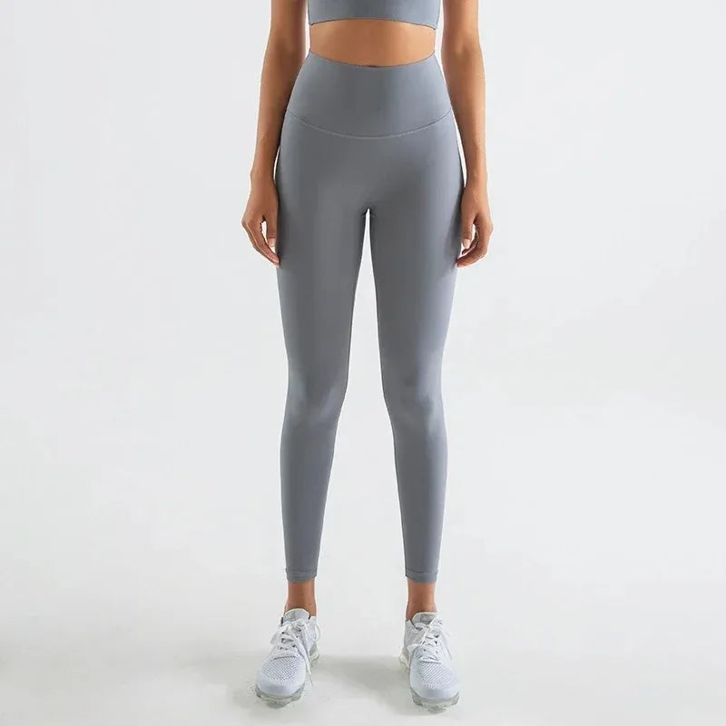 Pantalones de yoga de licra, leggings de gimnasio para mujer, mallas suaves de fitness, cintura alta elástica, transpirables, sin línea en T, pantalones deportivos