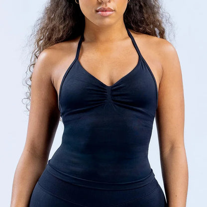 Camiseta sin mangas deportiva para mujer sin costuras con almohadillas extraíbles, chaleco de alta elasticidad, mate y ajustado para correr, hacer ejercicio, yoga y uso activo