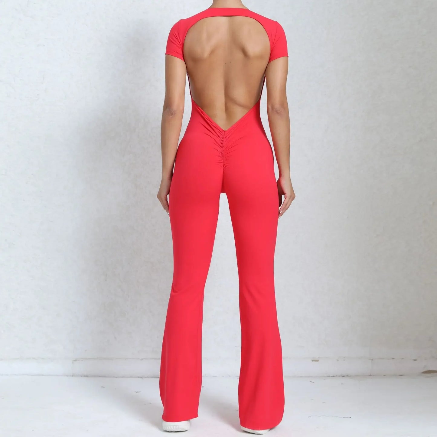 Mameluco de yoga de manga larga para mujer, elástico, pantalones acampanados, traje de gimnasio, conjunto de entrenamiento, ropa deportiva para mujer
