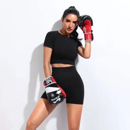 Chándal de mujer, conjunto de dos piezas, conjuntos deportivos para mujer, shorts y top para fitness, gimnasio, monos, conjunto de ropa de yoga sin costuras