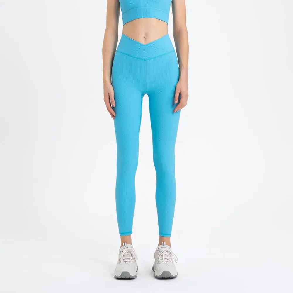 Pantalones de yoga de lycra acanalados para gimnasio, leggings para mujer para fitness, pantalones largos de cintura alta para mujer, mallas push-up de cadera para mujer, ropa de mujer