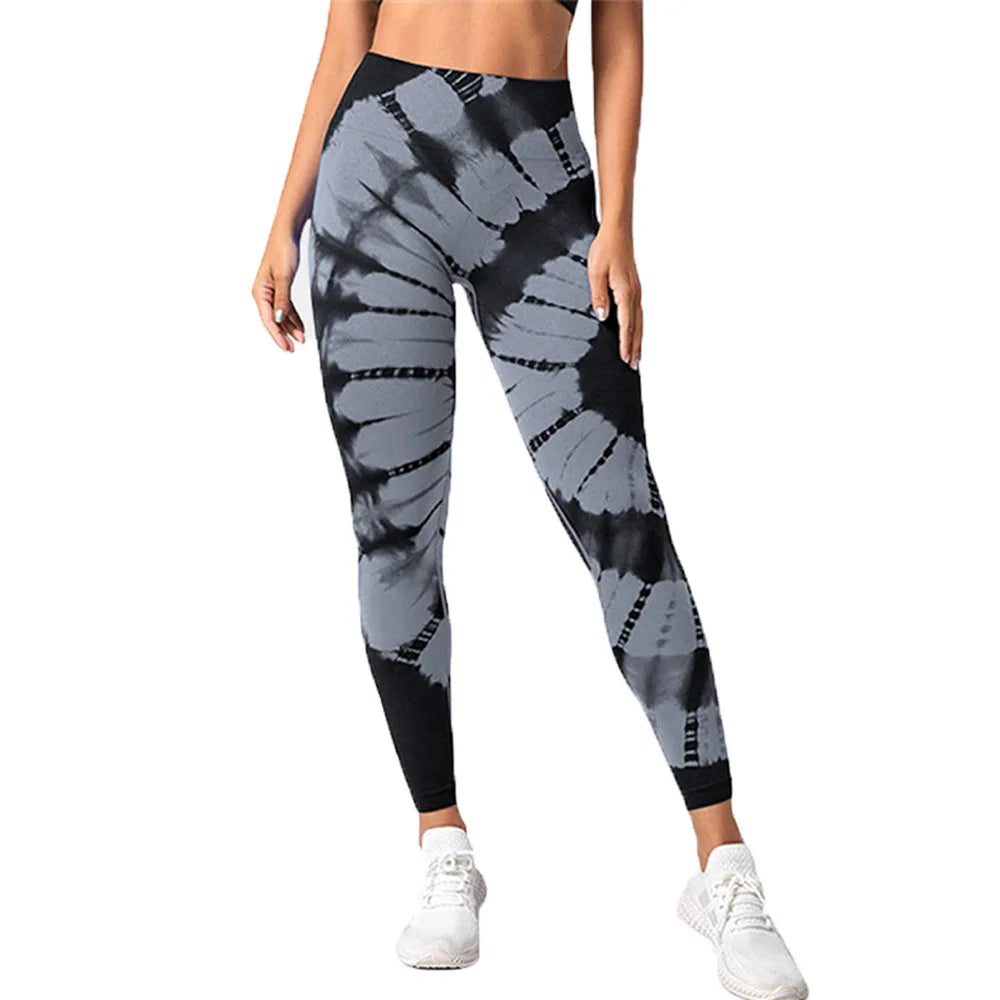 Leggings sin Costuras para Mujer, Pantalones de Yoga, Cintura Alta, Teñido Anudado, Leggings de Entrenamiento, Levantamiento de Glúteos, Mallas Deportivas para Gimnasio de Mujer