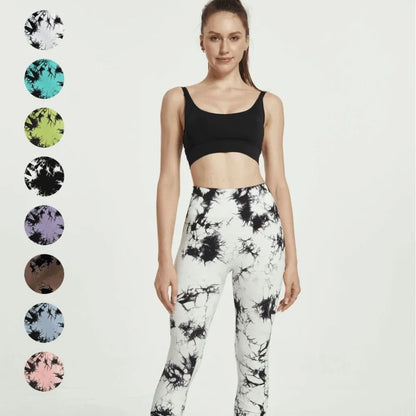 Tie Dye Yoga Pants for Women, High Waist Flare Leg Yoga Leggings with Butt Lift, Stretchy Workout Pants for Fitness Gym