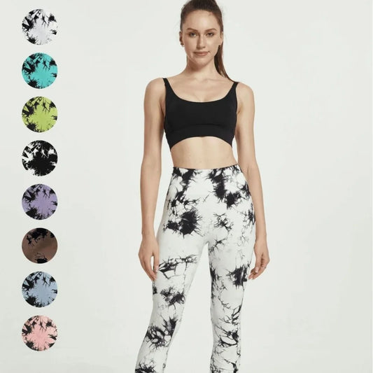 Tie Dye Yoga Pants for Women, High Waist Flare Leg Yoga Leggings with Butt Lift, Stretchy Workout Pants for Fitness Gym