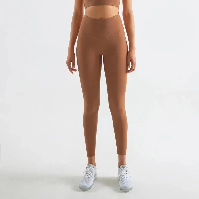 Pantalones de yoga de licra, leggings de gimnasio para mujer, mallas suaves de fitness, cintura alta elástica, transpirables, sin línea en T, pantalones deportivos