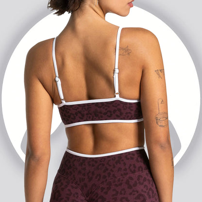 Sujetador deportivo de leopardo para mujer, alta sujeción, a prueba de golpes, para fitness al aire libre, top activo, ropa interior atlética para mujer, ropa de ejercicio